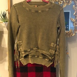 Free People scoop neck thermal (side tie detail)